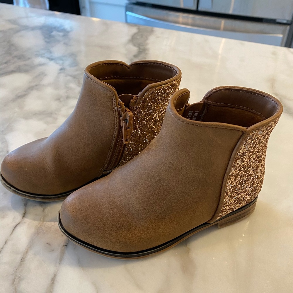 Cat + Jack Rona Glitter Bootie in Cognac 7